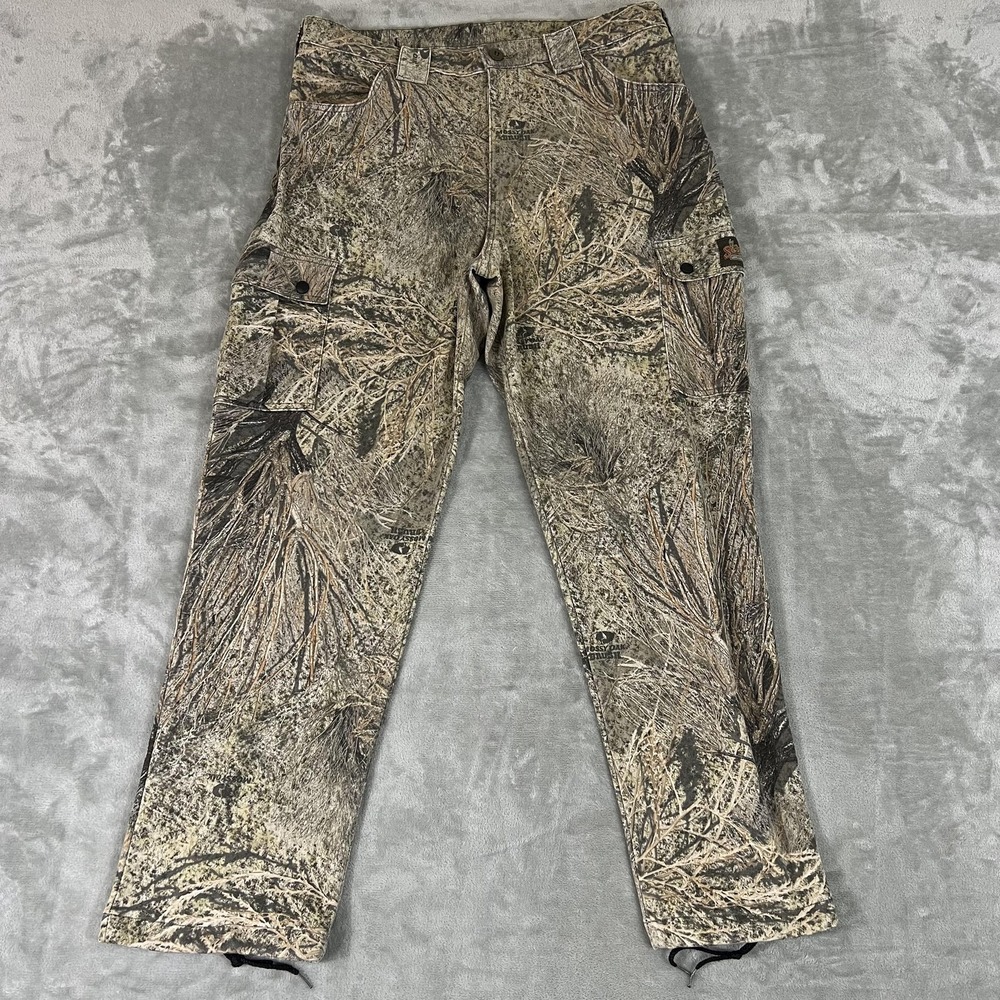 ScentLok Pants Mens Large 39x31 Brown Mossy Oak Camo Lined Hunting Cargo USA